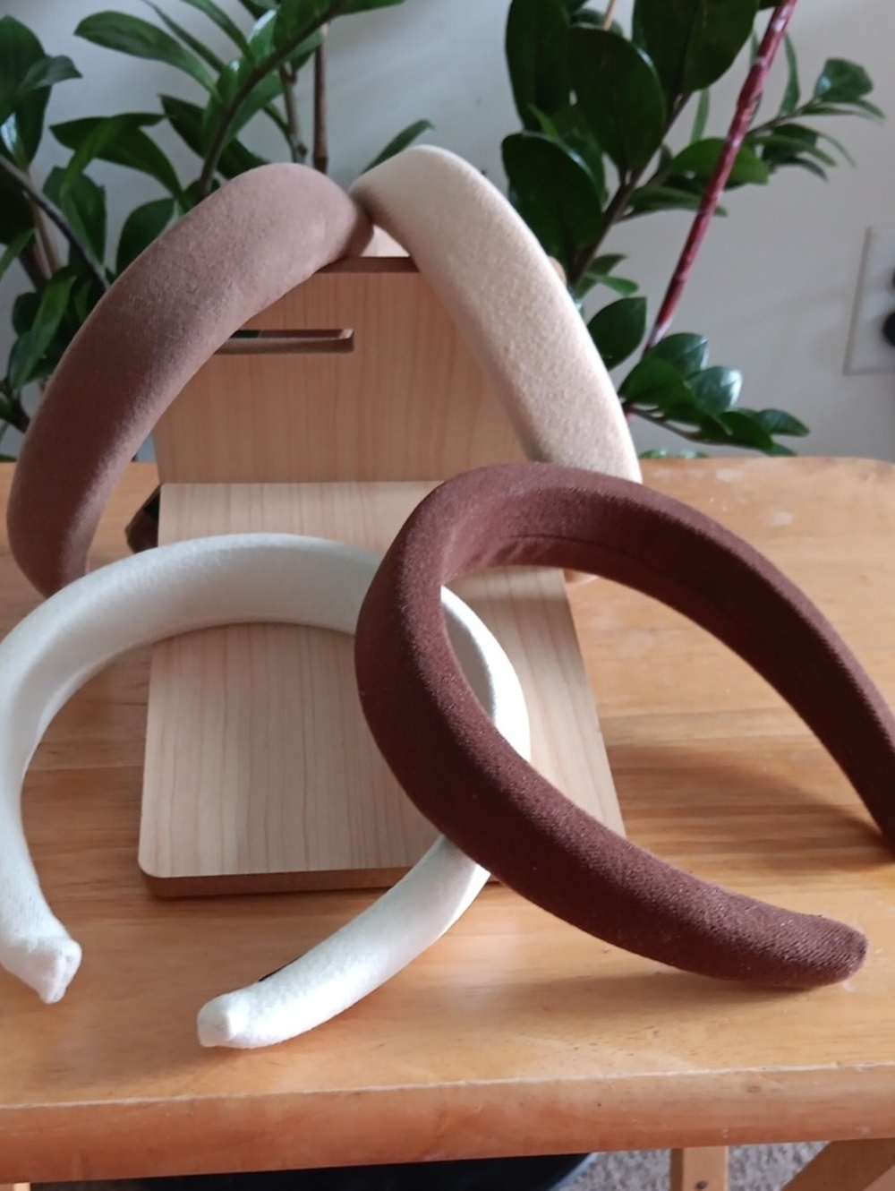 Headband Set - Neutral Brown, Cream, White Hand Made New